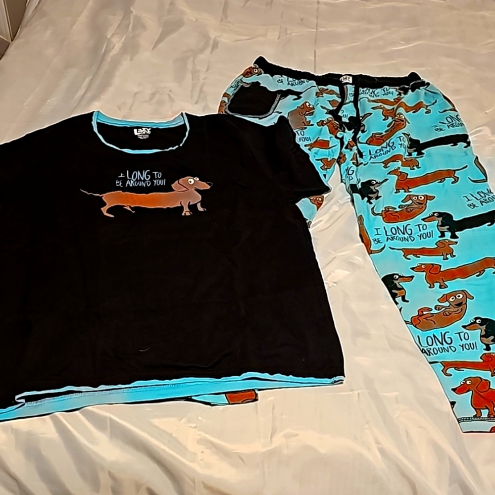 Women's Lazy One Dachshund PJ Set sz XL